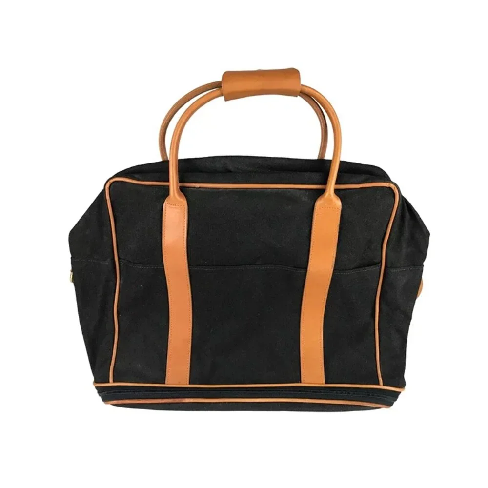 Crump Unisex Adults Navy Blue Brown Inner‎ Pocket Top Handle Satchel Bag Size L